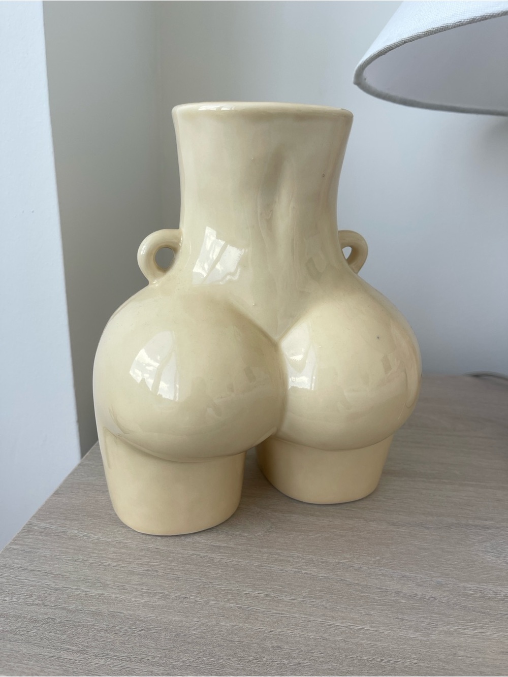 Large Body Shape Vase Glossy Beige - Picture 2 of 5